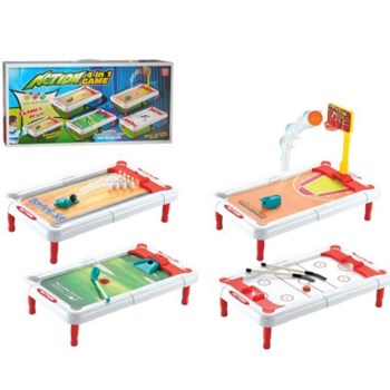 SOKANO ACTION 4 IN 1 BOARD GAME m4gBOWLINGm35g BASKETBALLm35g GOLF AND HOCKEYm5g